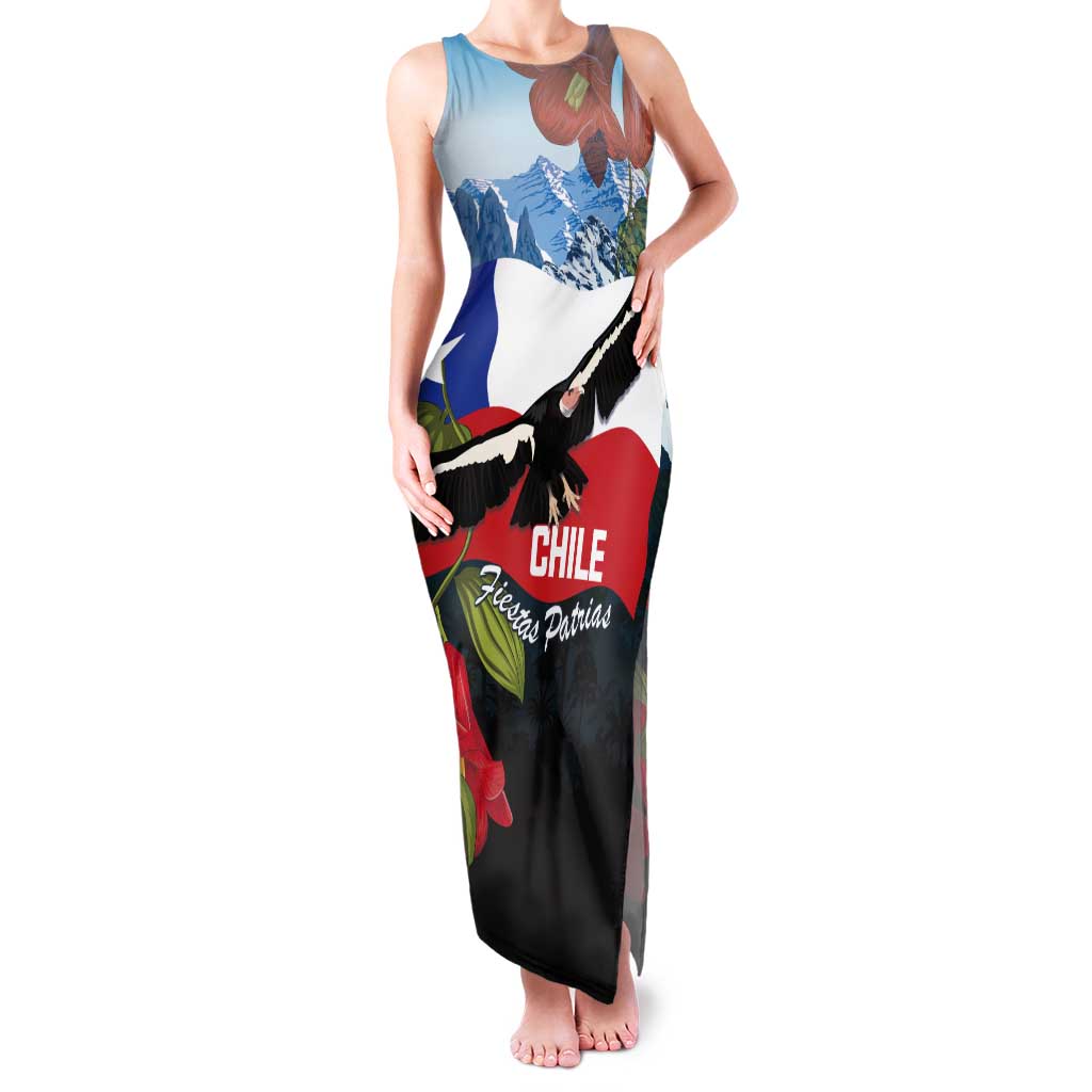 Chile Fiestas Patrias Tank Maxi Dress Andean Condor Andes Mountains - Wonder Print Shop
