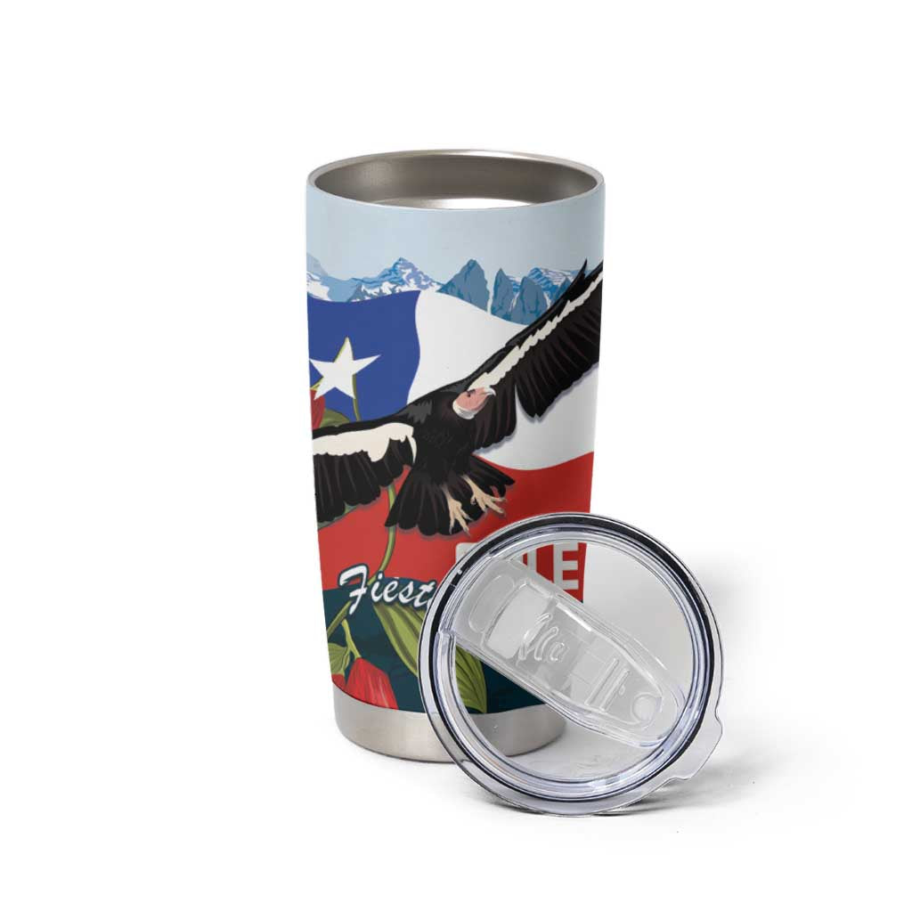 Chile Fiestas Patrias Tumbler Cup Andean Condor Andes Mountains - Wonder Print Shop
