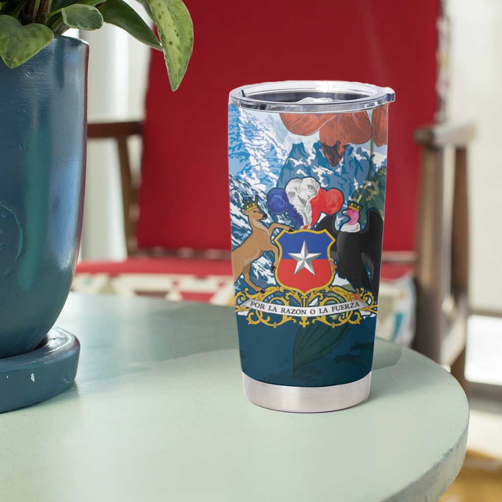 Chile Fiestas Patrias Tumbler Cup Andean Condor Andes Mountains - Wonder Print Shop