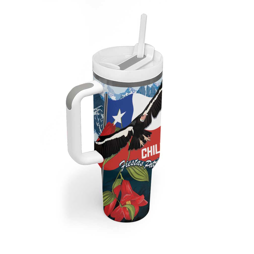 Chile Fiestas Patrias Tumbler With Handle Andean Condor Andes Mountains - Wonder Print Shop