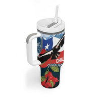 Chile Fiestas Patrias Tumbler With Handle Andean Condor Andes Mountains - Wonder Print Shop