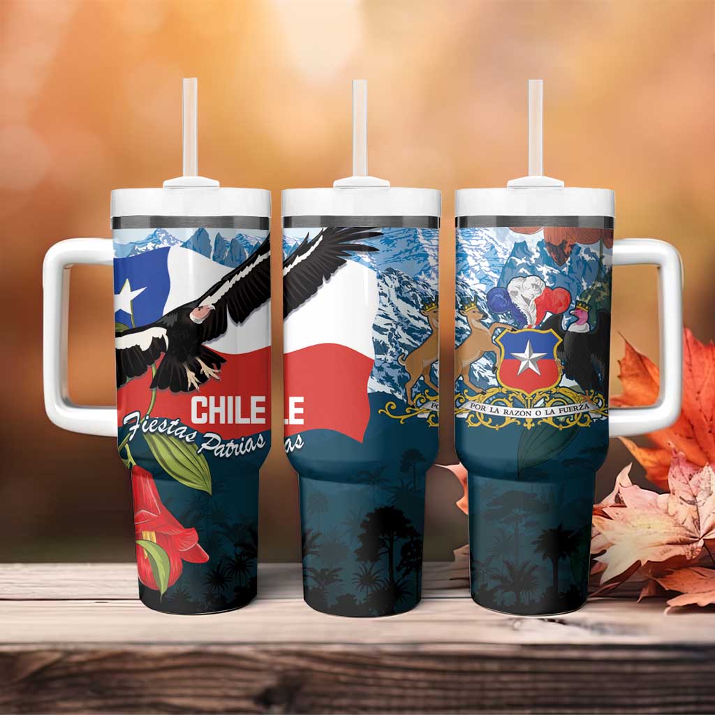 Chile Fiestas Patrias Tumbler With Handle Andean Condor Andes Mountains - Wonder Print Shop