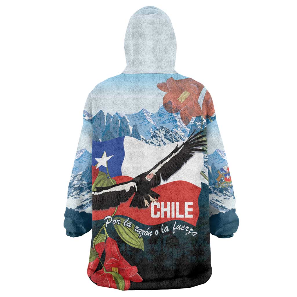 Chile Fiestas Patrias Wearable Blanket Hoodie Andean Condor Andes Mountains - Wonder Print Shop