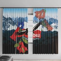 Chile Fiestas Patrias Window Curtain Andean Condor Andes Mountains - Wonder Print Shop