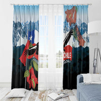 Chile Fiestas Patrias Window Curtain Andean Condor Andes Mountains - Wonder Print Shop