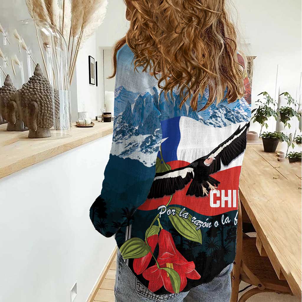 Chile Fiestas Patrias Women Casual Shirt Andean Condor Andes Mountains - Wonder Print Shop
