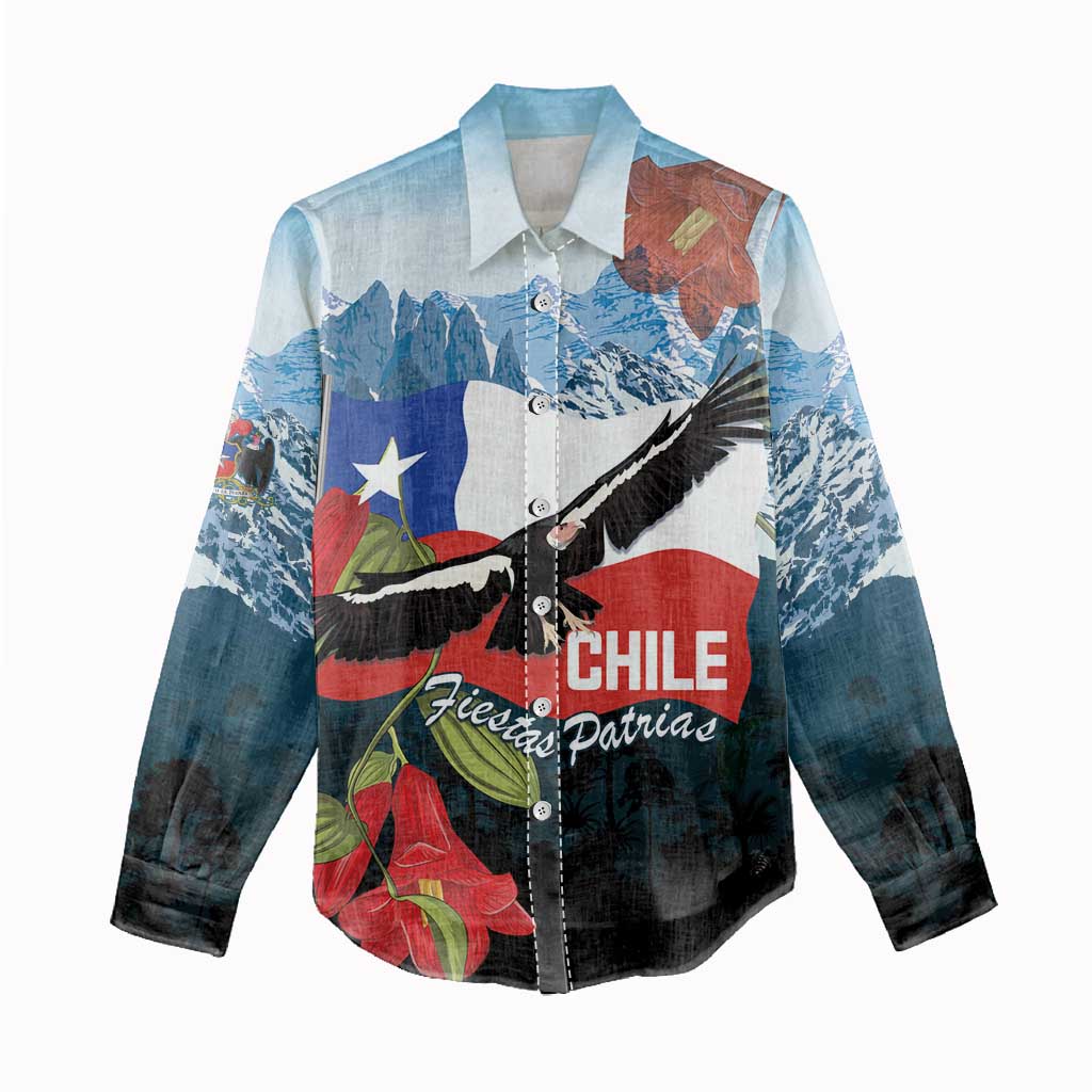 Chile Fiestas Patrias Women Casual Shirt Andean Condor Andes Mountains - Wonder Print Shop