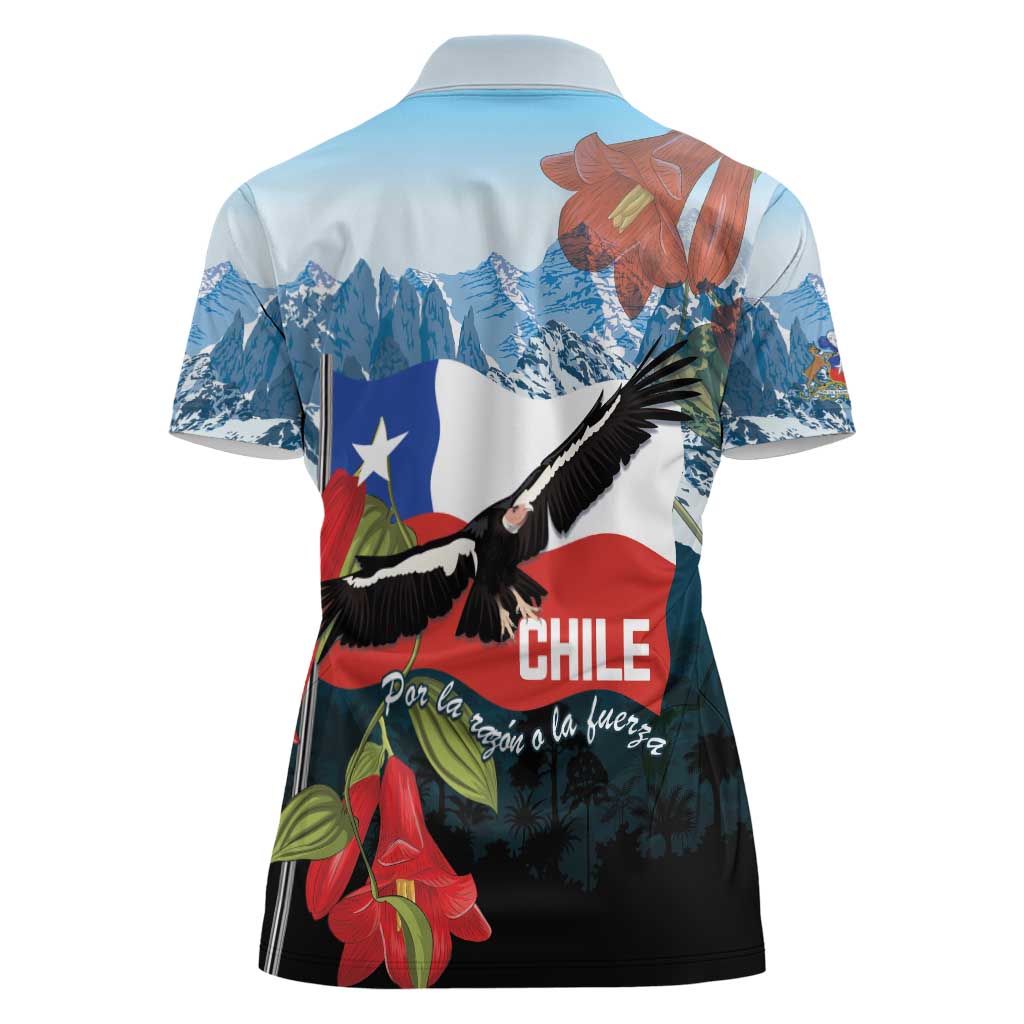 Chile Fiestas Patrias Women Polo Shirt Andean Condor Andes Mountains - Wonder Print Shop