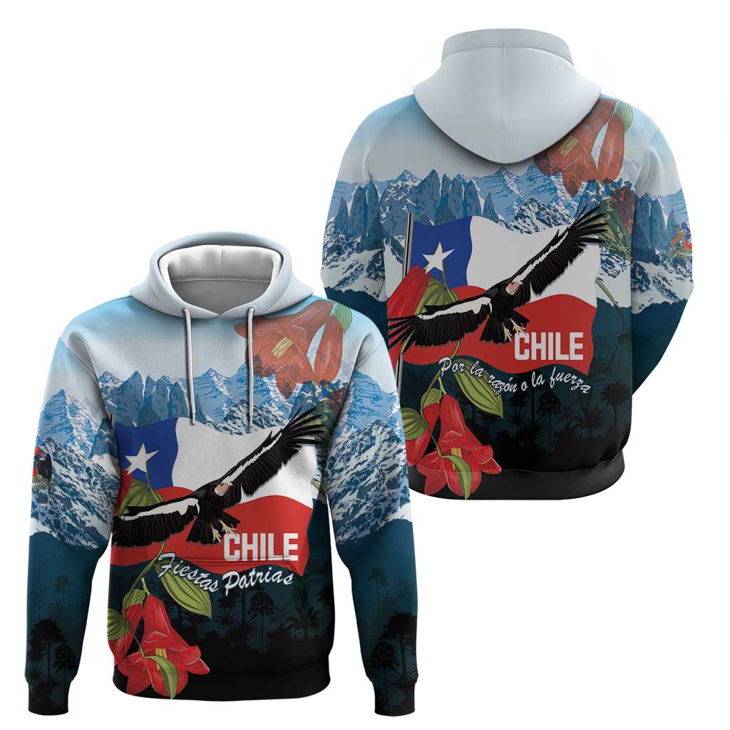 Chile Fiestas Patrias Zip Hoodie Andean Condor Andes Mountains - Wonder Print Shop