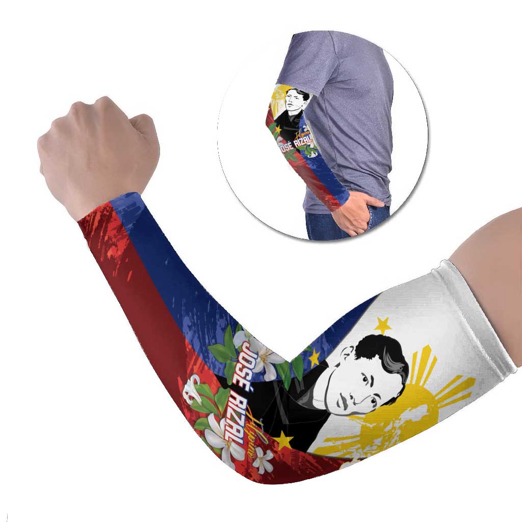 Philippines Rizal Day Arm Sleeves Filipino Sampaguita Grunge Style - Wonder Print Shop