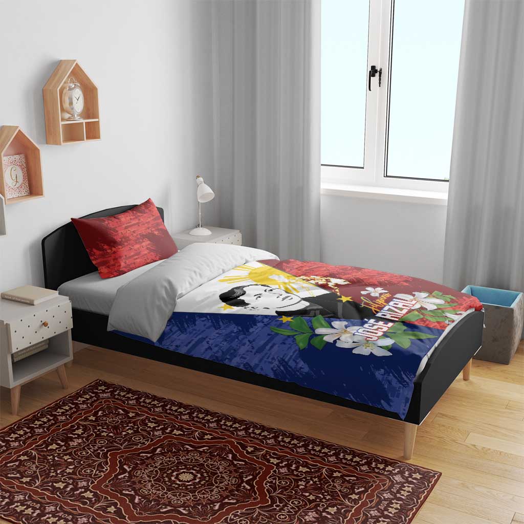Philippines Rizal Day Bedding Set Filipino Sampaguita Grunge Style - Wonder Print Shop