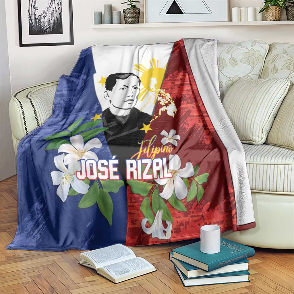 Philippines Rizal Day Blanket Filipino Sampaguita Grunge Style - Wonder Print Shop