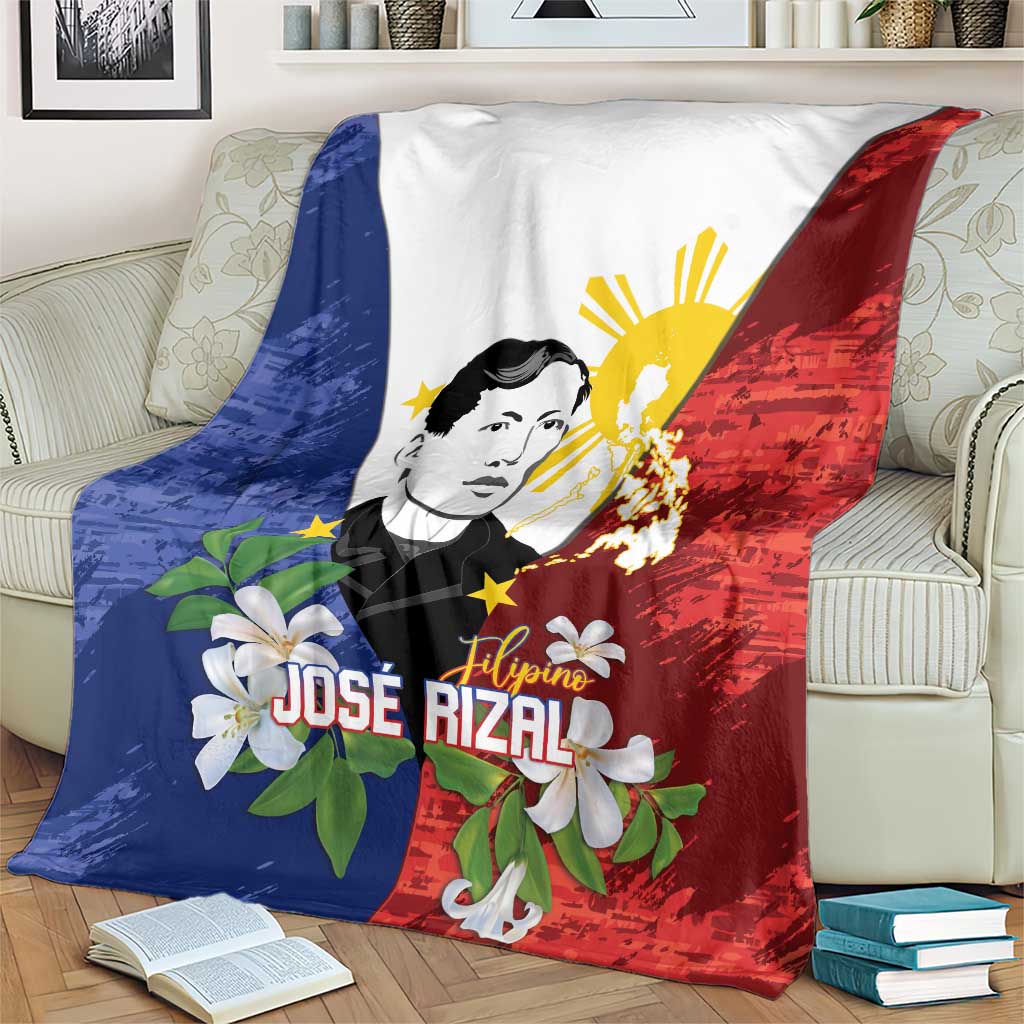 Philippines Rizal Day Blanket Filipino Sampaguita Grunge Style - Wonder Print Shop