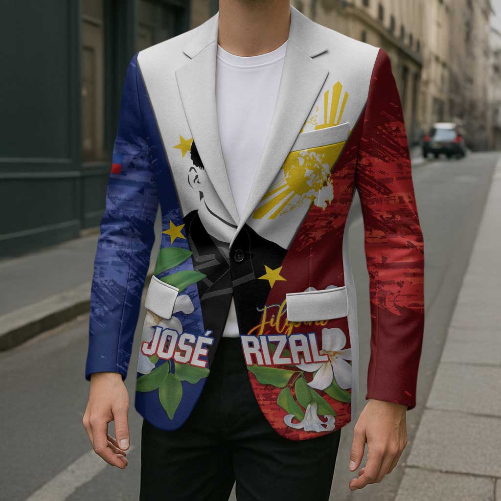 Philippines Rizal Day Blazer Filipino Sampaguita Grunge Style - Wonder Print Shop