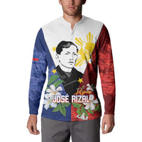Philippines Rizal Day Button Sweatshirt Filipino Sampaguita Grunge Style - Wonder Print Shop