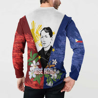 Philippines Rizal Day Button Sweatshirt Filipino Sampaguita Grunge Style - Wonder Print Shop