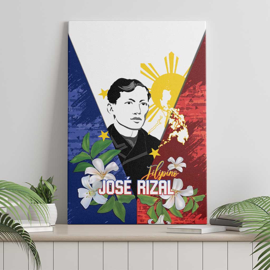 Philippines Rizal Day Canvas Wall Art Filipino Sampaguita Grunge Style - Wonder Print Shop