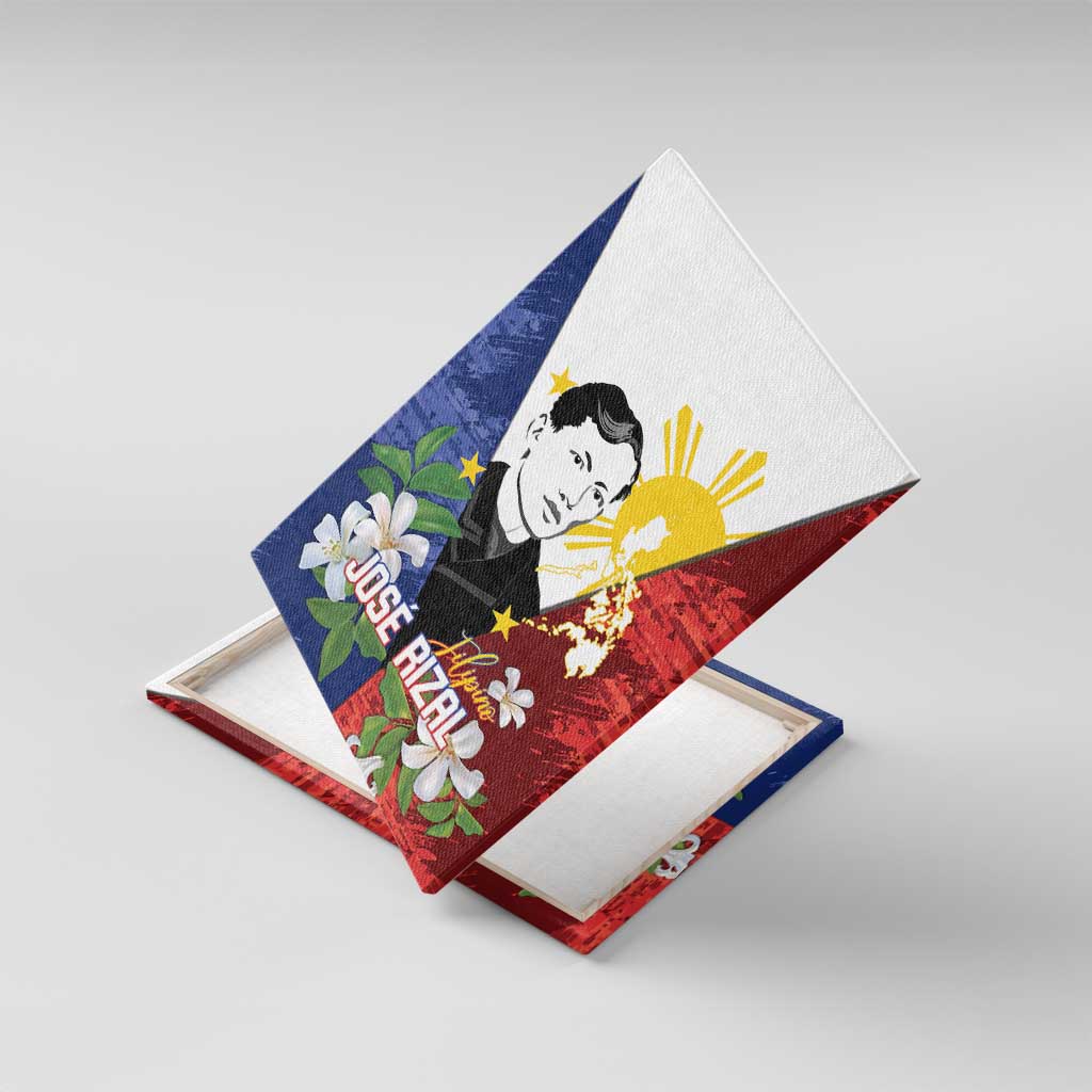 Philippines Rizal Day Canvas Wall Art Filipino Sampaguita Grunge Style - Wonder Print Shop