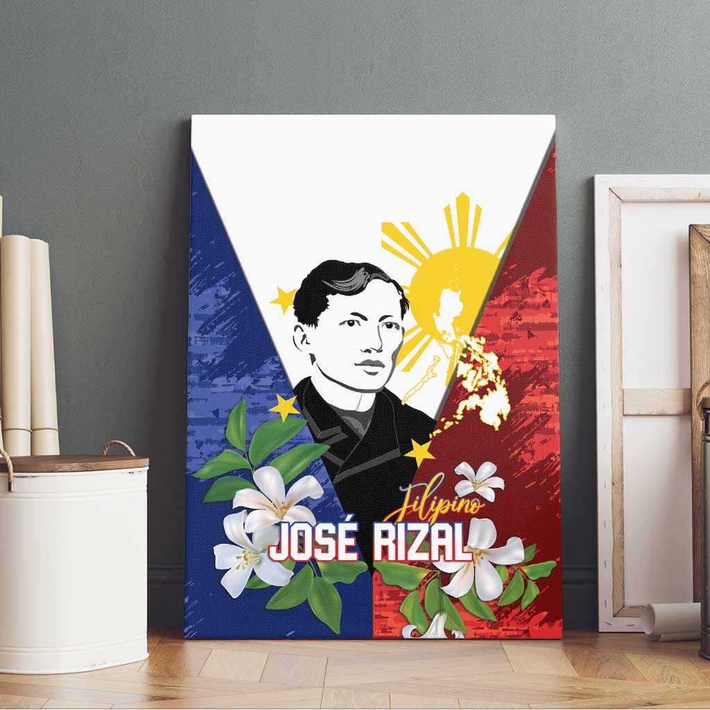 Philippines Rizal Day Canvas Wall Art Filipino Sampaguita Grunge Style - Wonder Print Shop