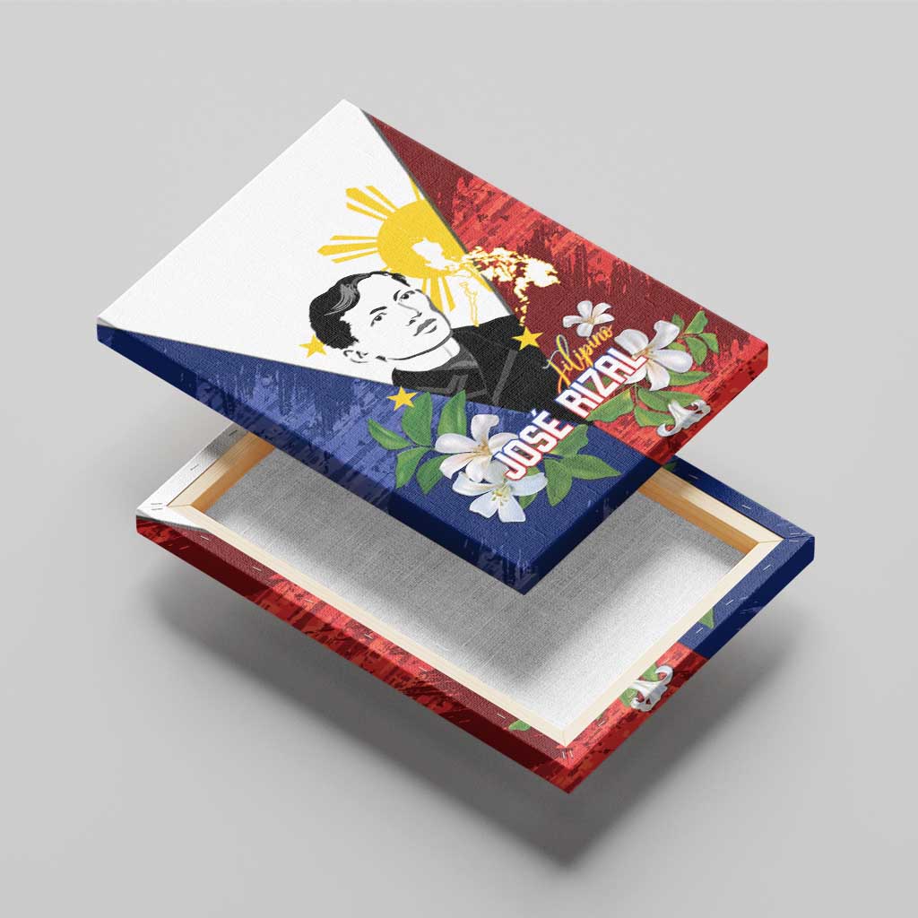 Philippines Rizal Day Canvas Wall Art Filipino Sampaguita Grunge Style - Wonder Print Shop