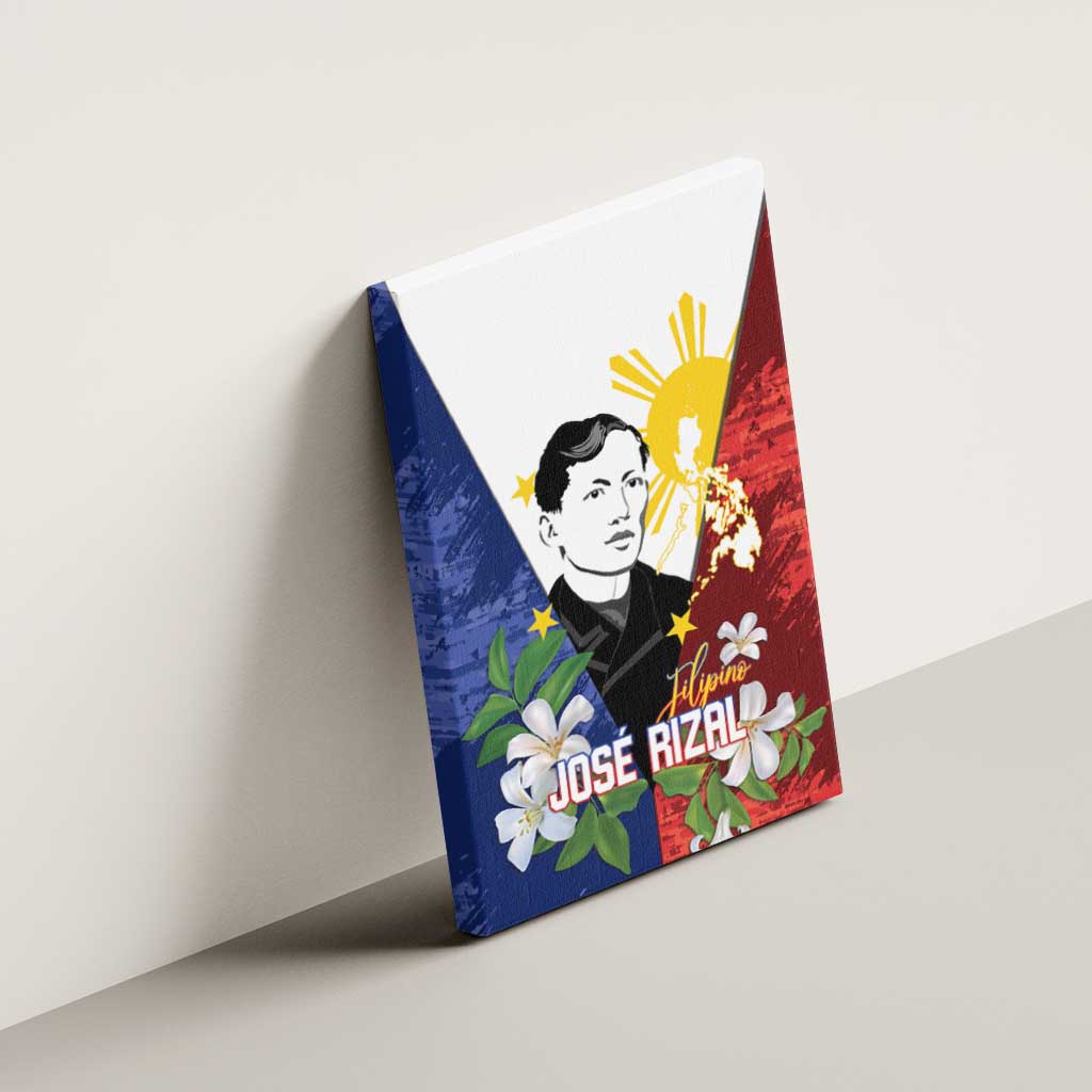 Philippines Rizal Day Canvas Wall Art Filipino Sampaguita Grunge Style - Wonder Print Shop
