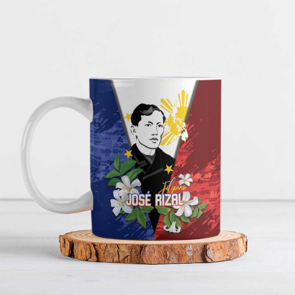 Philippines Rizal Day Ceramic Mug Filipino Sampaguita Grunge Style - Wonder Print Shop
