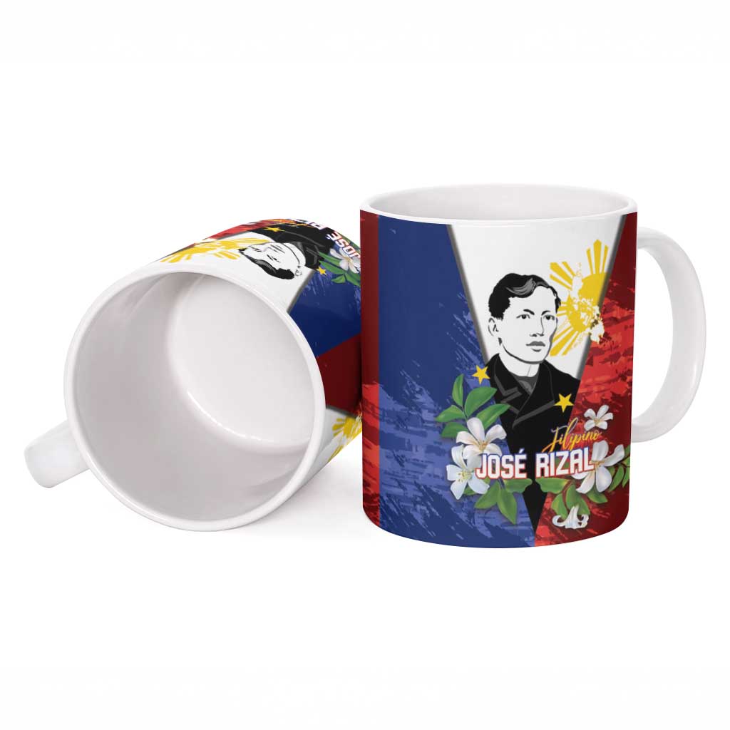 Philippines Rizal Day Ceramic Mug Filipino Sampaguita Grunge Style - Wonder Print Shop