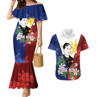 Philippines Rizal Day Couples Matching Mermaid Dress and Hawaiian Shirt Filipino Sampaguita Grunge Style - Wonder Print Shop