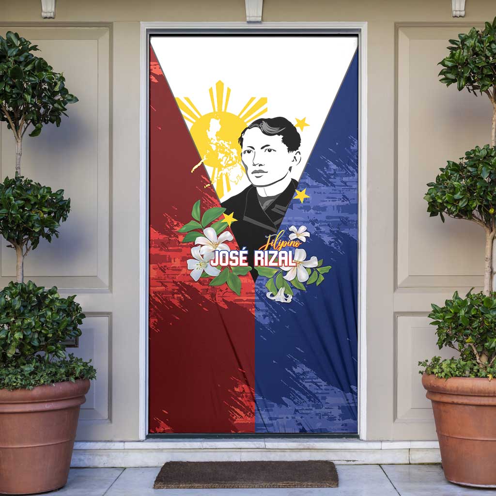 Philippines Rizal Day Door Cover Filipino Sampaguita Grunge Style - Wonder Print Shop
