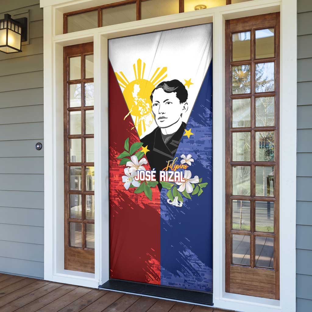 Philippines Rizal Day Door Cover Filipino Sampaguita Grunge Style - Wonder Print Shop