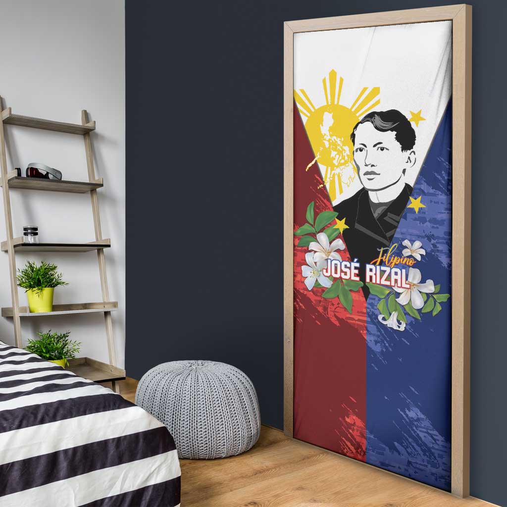 Philippines Rizal Day Door Cover Filipino Sampaguita Grunge Style - Wonder Print Shop