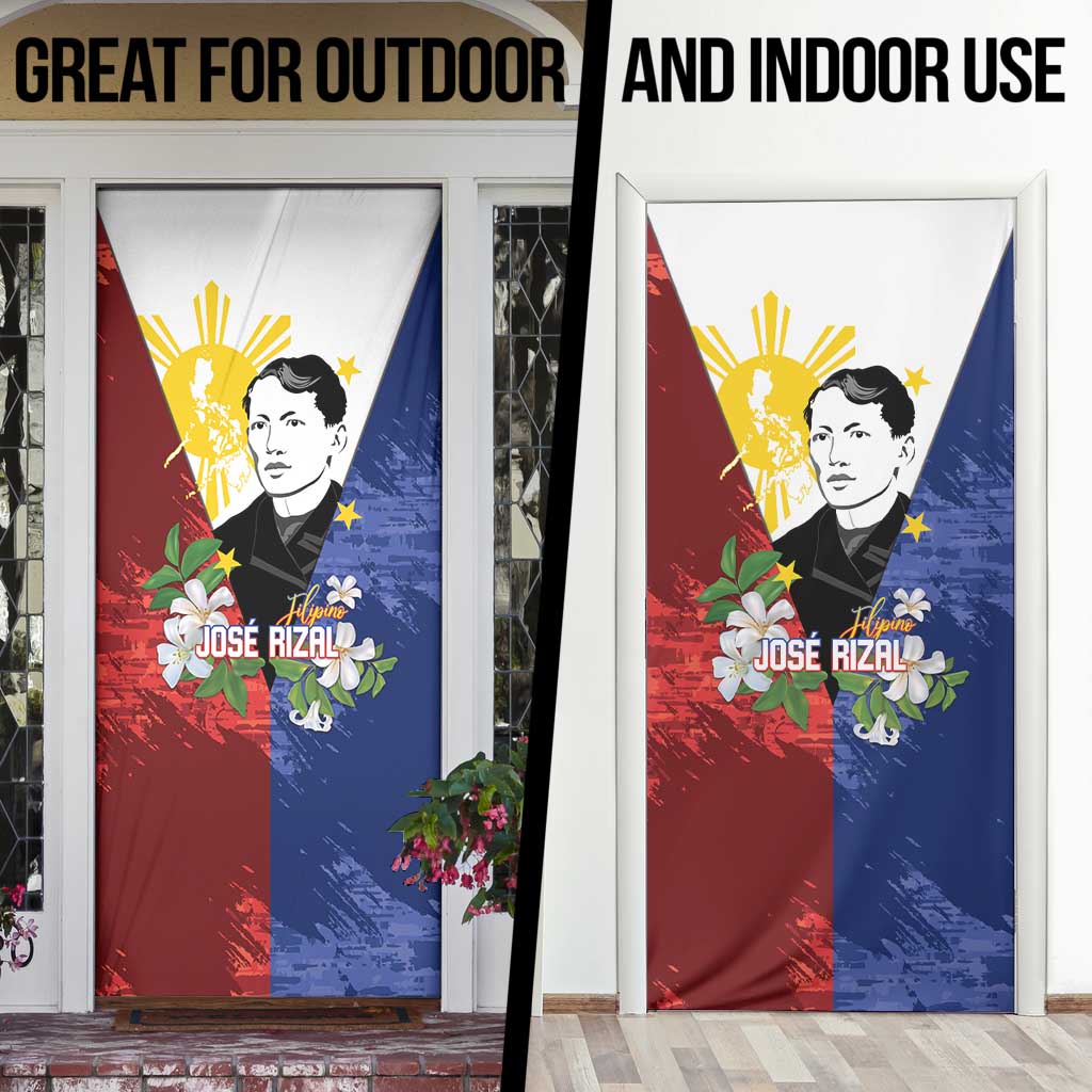 Philippines Rizal Day Door Cover Filipino Sampaguita Grunge Style - Wonder Print Shop