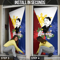 Philippines Rizal Day Door Cover Filipino Sampaguita Grunge Style - Wonder Print Shop