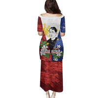 Philippines Rizal Day Family Matching Puletasi and Hawaiian Shirt Filipino Sampaguita Grunge Style - Wonder Print Shop