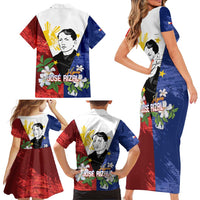 Philippines Rizal Day Family Matching Short Sleeve Bodycon Dress and Hawaiian Shirt Filipino Sampaguita Grunge Style - Wonder Print Shop