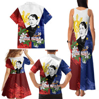 Philippines Rizal Day Family Matching Tank Maxi Dress and Hawaiian Shirt Filipino Sampaguita Grunge Style - Wonder Print Shop