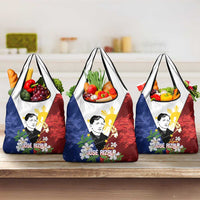 Philippines Rizal Day Grocery Bag Filipino Sampaguita Grunge Style - Wonder Print Shop