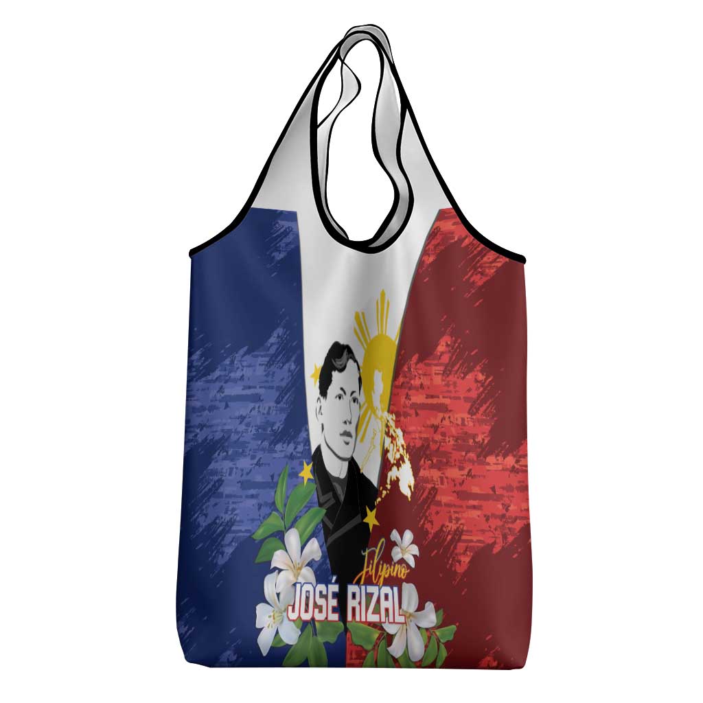 Philippines Rizal Day Grocery Bag Filipino Sampaguita Grunge Style - Wonder Print Shop