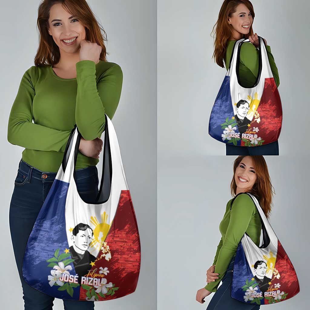 Philippines Rizal Day Grocery Bag Filipino Sampaguita Grunge Style - Wonder Print Shop