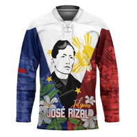 Philippines Rizal Day Hockey Jersey Filipino Sampaguita Grunge Style - Wonder Print Shop