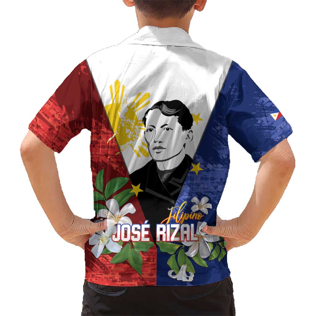 Philippines Rizal Day Kid Hawaiian Shirt Filipino Sampaguita Grunge Style - Wonder Print Shop