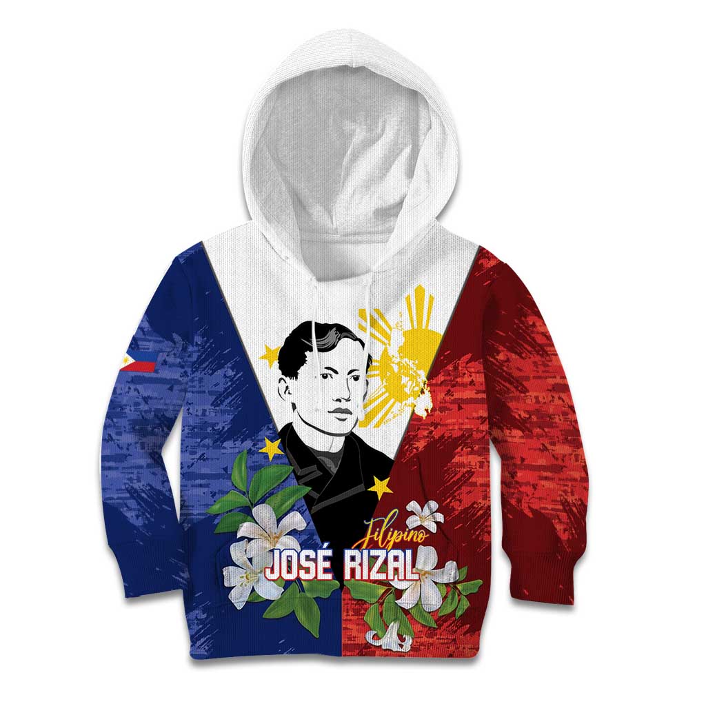 Philippines Rizal Day Kid Hoodie Filipino Sampaguita Grunge Style - Wonder Print Shop