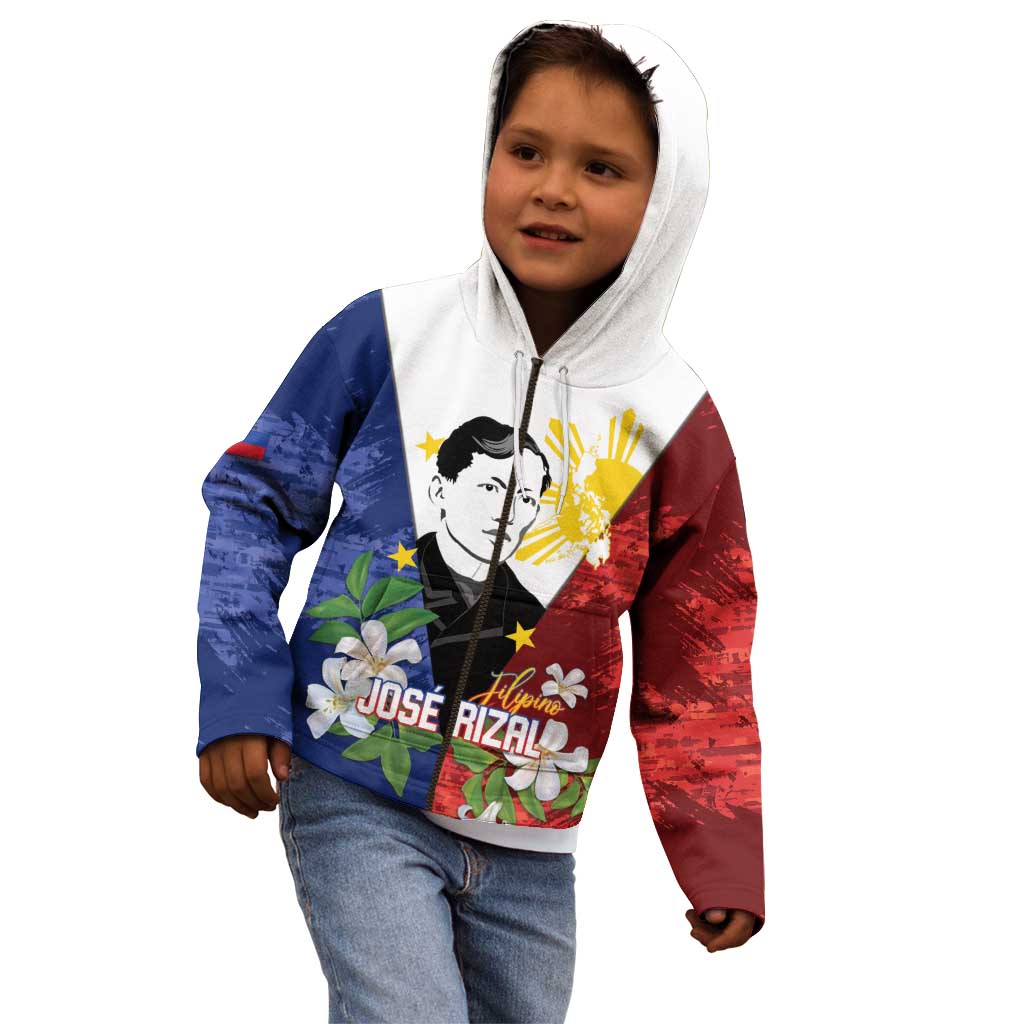 Philippines Rizal Day Kid Hoodie Filipino Sampaguita Grunge Style - Wonder Print Shop
