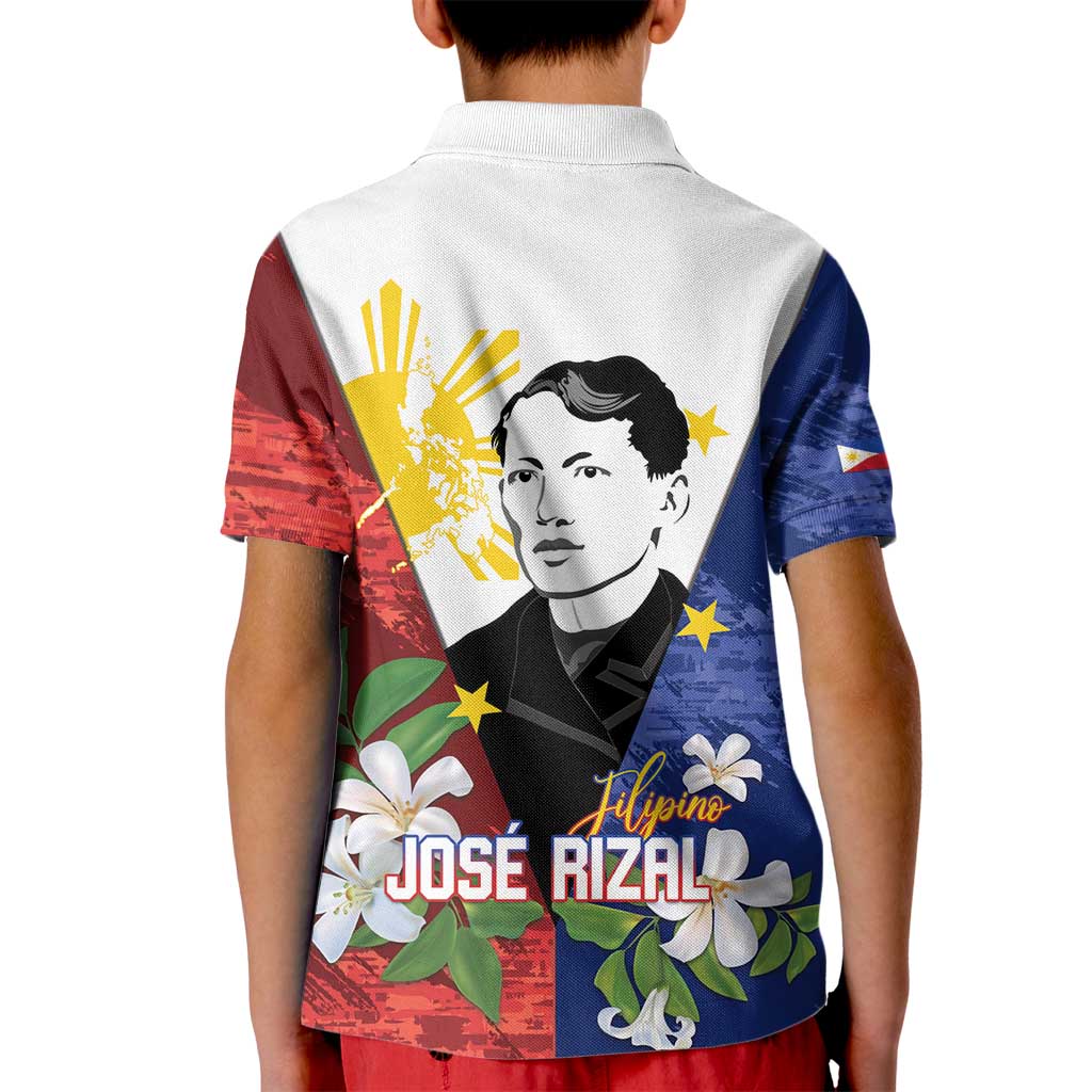 Philippines Rizal Day Kid Polo Shirt Filipino Sampaguita Grunge Style - Wonder Print Shop