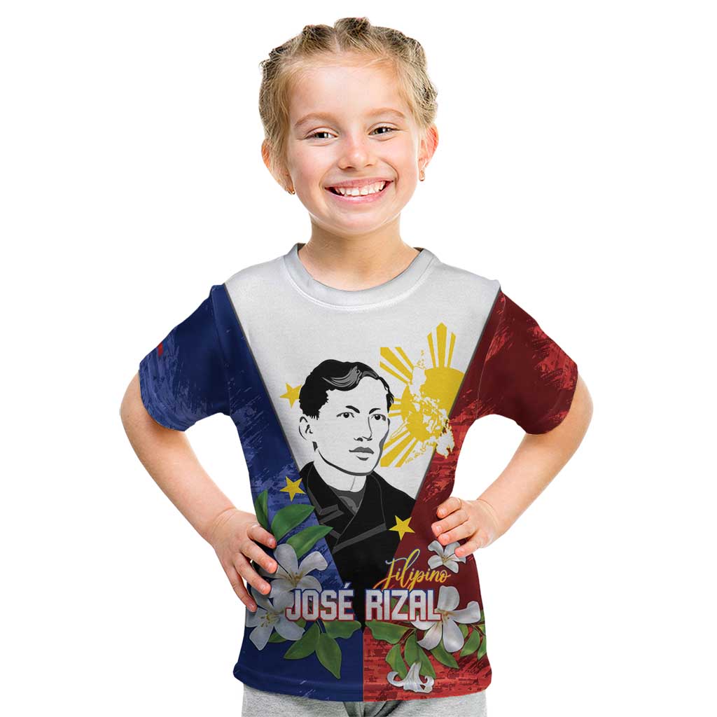 Philippines Rizal Day Kid T Shirt Filipino Sampaguita Grunge Style - Wonder Print Shop