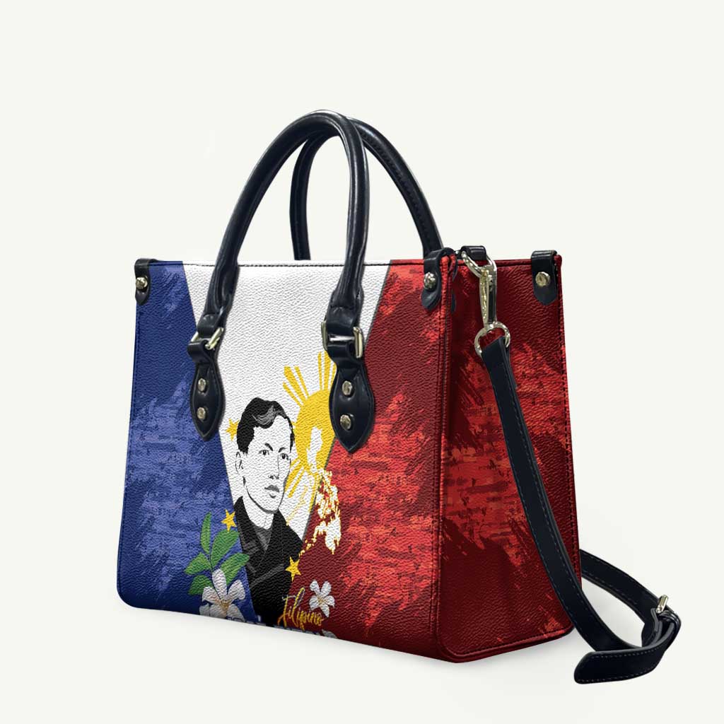 Philippines Rizal Day Leather Bag Filipino Sampaguita Grunge Style - Wonder Print Shop