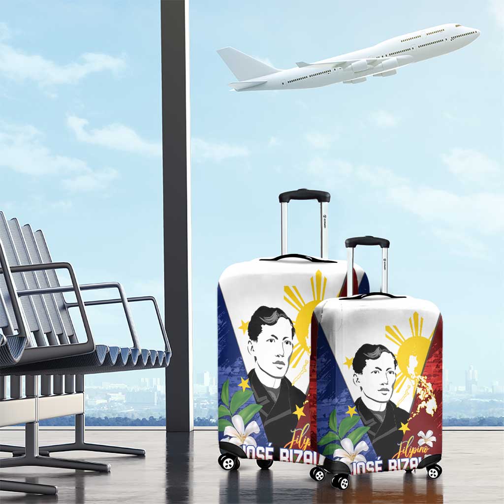 Philippines Rizal Day Luggage Cover Filipino Sampaguita Grunge Style - Wonder Print Shop