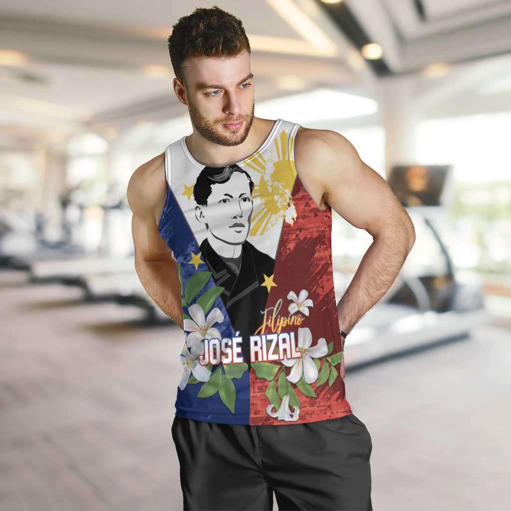 Philippines Rizal Day Men Tank Top Filipino Sampaguita Grunge Style - Wonder Print Shop