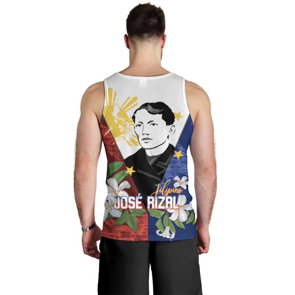 Philippines Rizal Day Men Tank Top Filipino Sampaguita Grunge Style - Wonder Print Shop