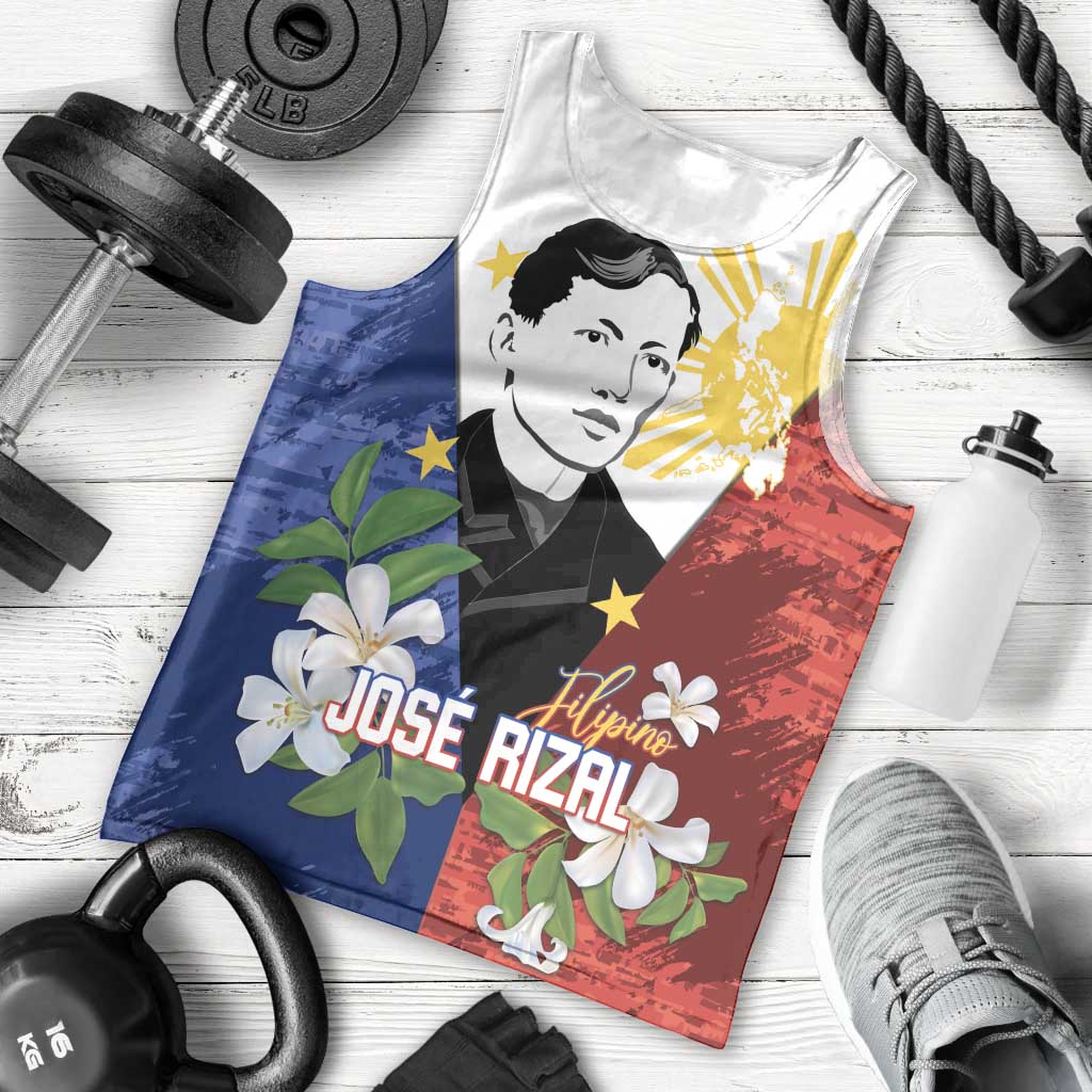 Philippines Rizal Day Men Tank Top Filipino Sampaguita Grunge Style - Wonder Print Shop